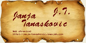 Janja Tanasković vizit kartica